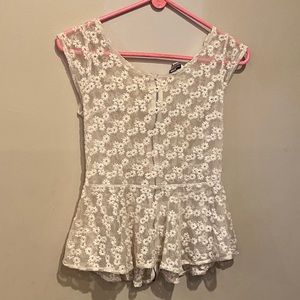 American Eagle Peplum Lace Shirt | Small